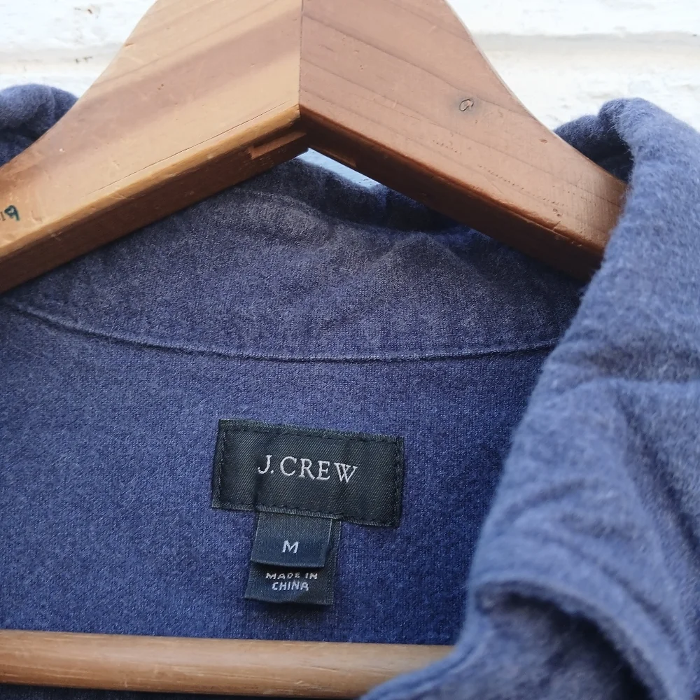 J. Crew Chamois Elbow Patch Shirt Navy Medium